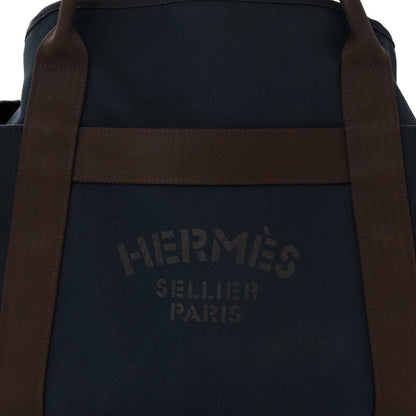 Hermes Canvas The Grooming Bag Bleu Navy Feu 8 of 10
