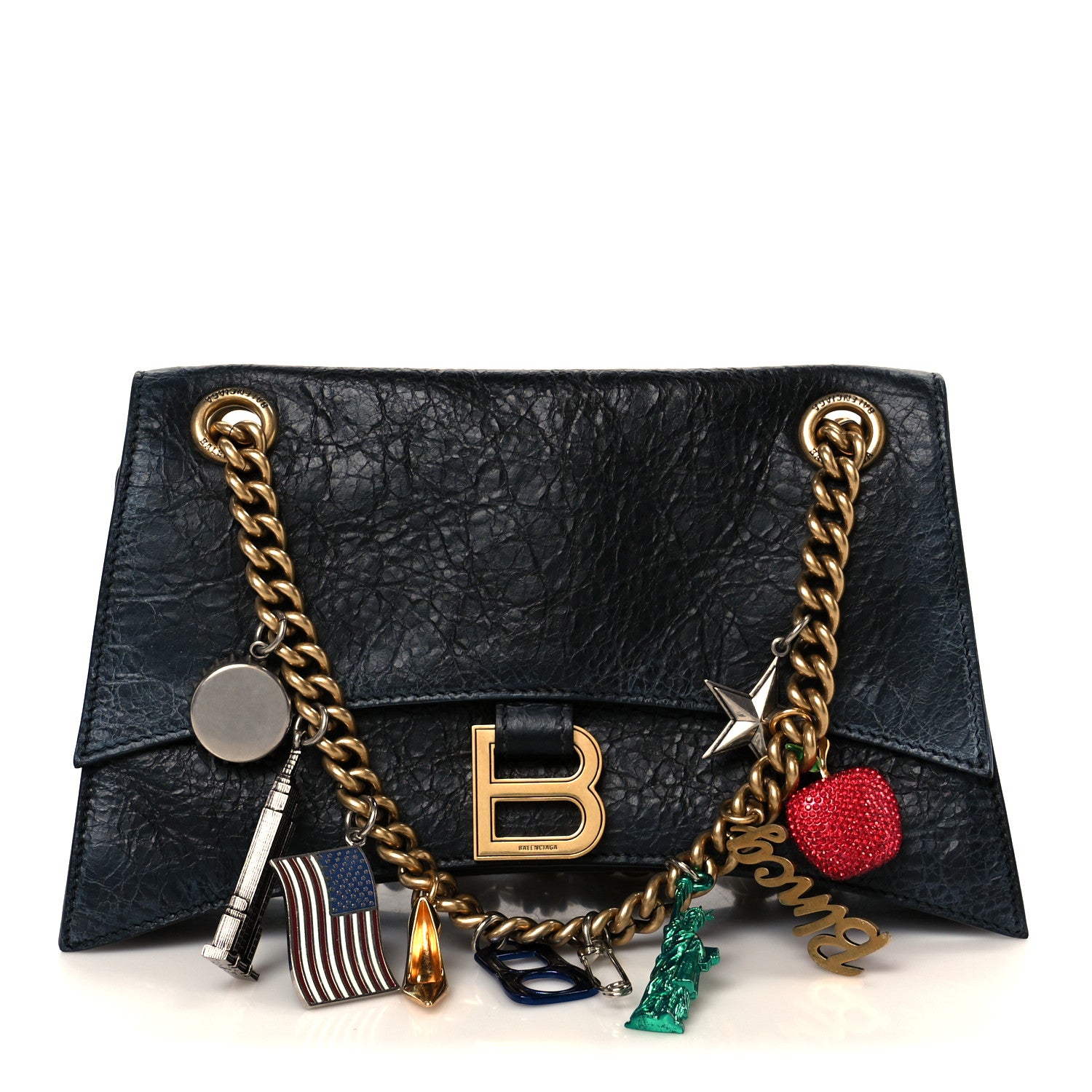 Balenciaga Crushed Calfskin Quilted Small Souvenirs Crush Chain Bag Black 1 of 12