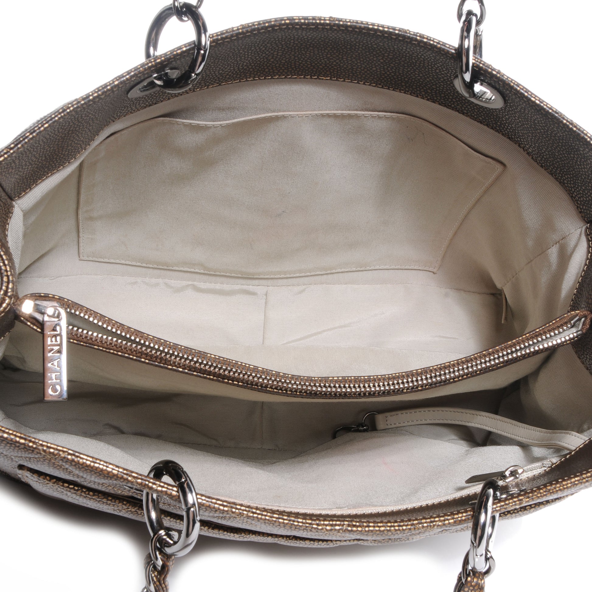 Chanel Metallic Caviar Grand Shopping Tote GST Bronze 5 of 7