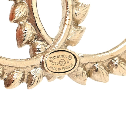 Chanel Strass Crystal Dazzling Wheat CC Earrings Gold 4 of 4
