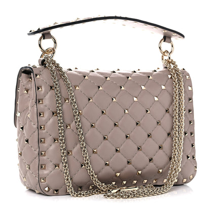 Valentino Garavani Lambskin Medium Rockstud Spike Shoulder Bag Poudre 2 of 10