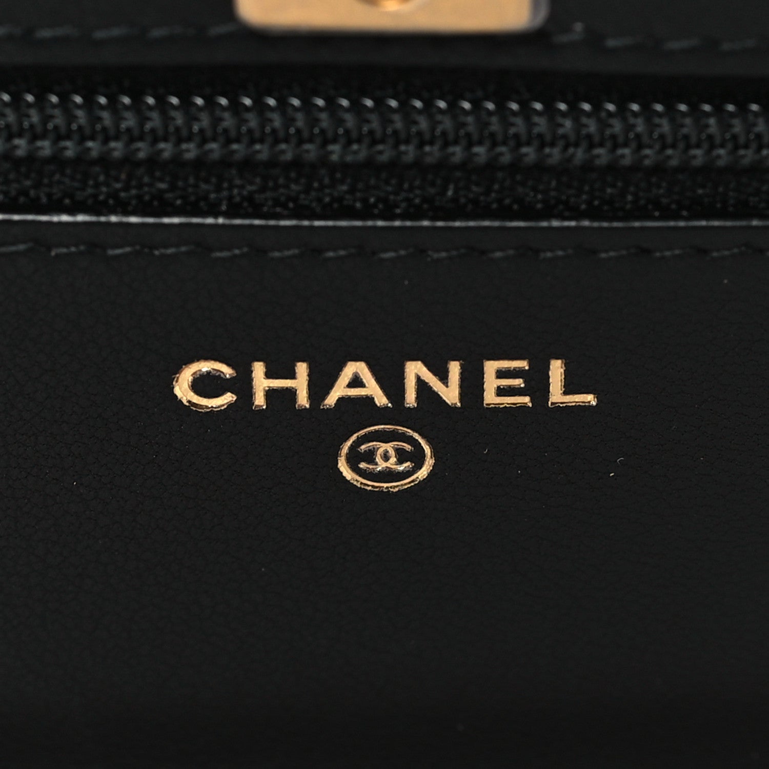 Chanel Lambskin Quilted CC Pearl Crush Wallet on Chain WOC Black 6 of 10