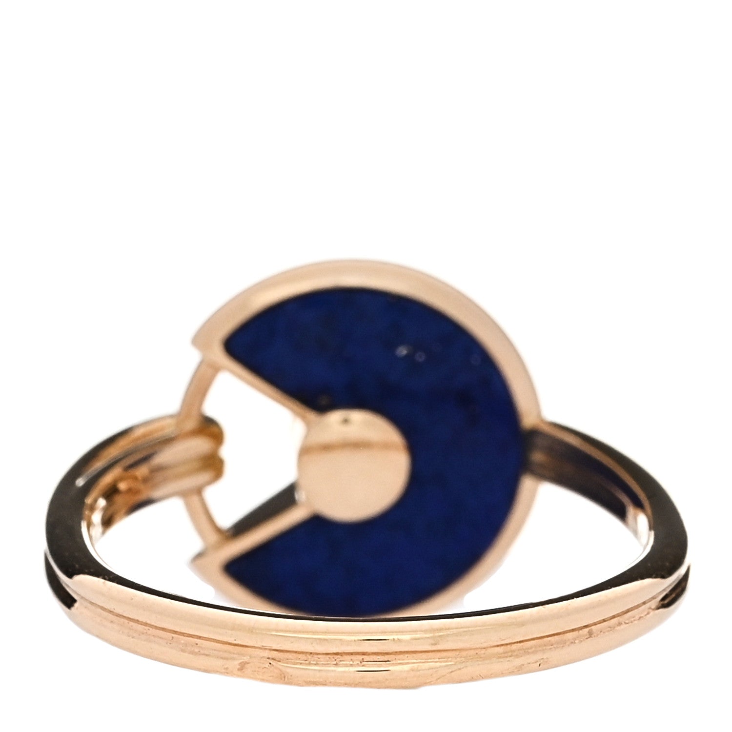 Cartier 18K Yellow Gold Diamond Lapis Lazuli Amulette de Cartier Ring 49 5 3 of 6