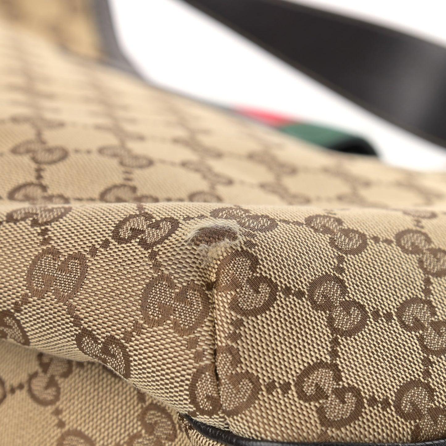 Monogram Large New Ladies Web Hobo Dark Brown