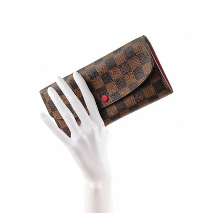 Louis Vuitton Damier Ebene Emilie Wallet Red 2 of 7