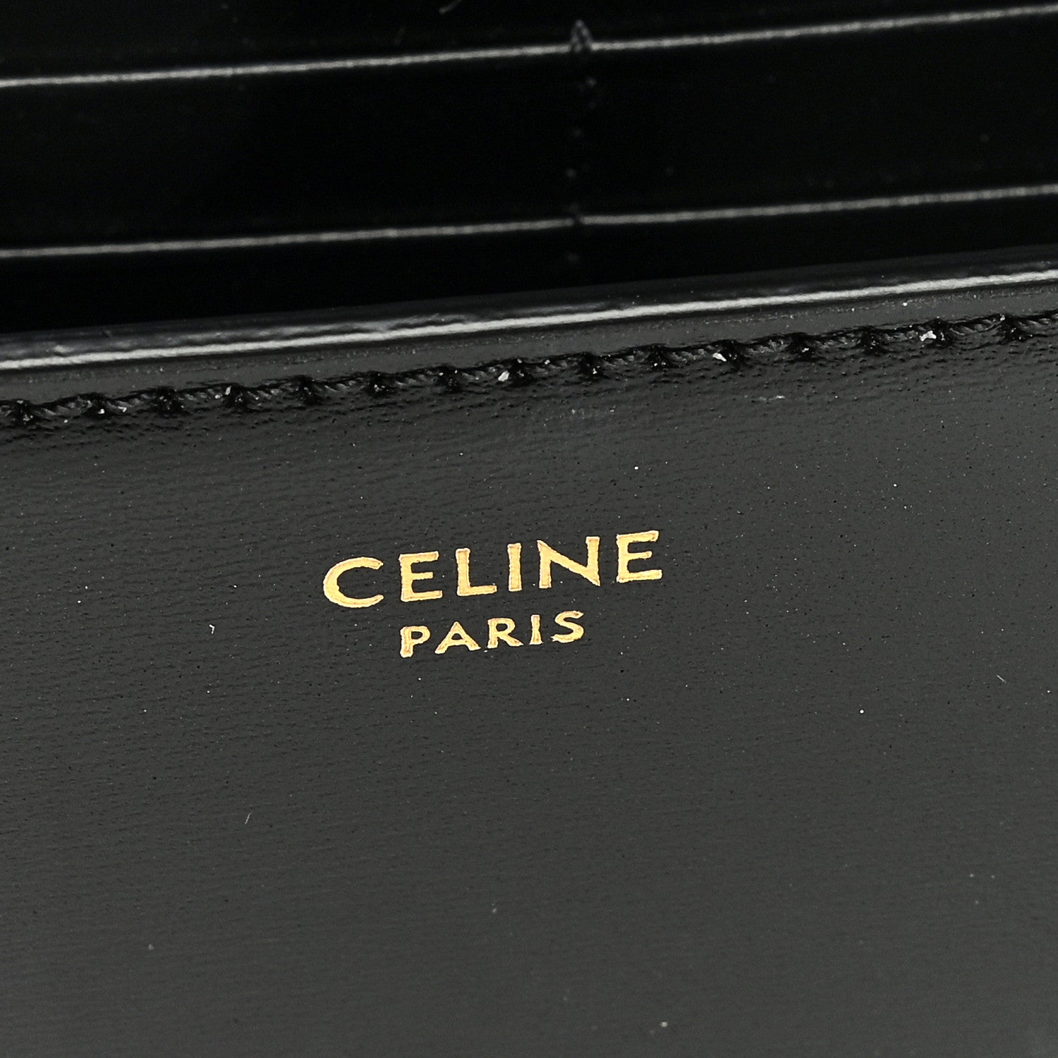 Celine Shiny Calfskin Triomphe Margo Wallet on Chain Black 5 of 7