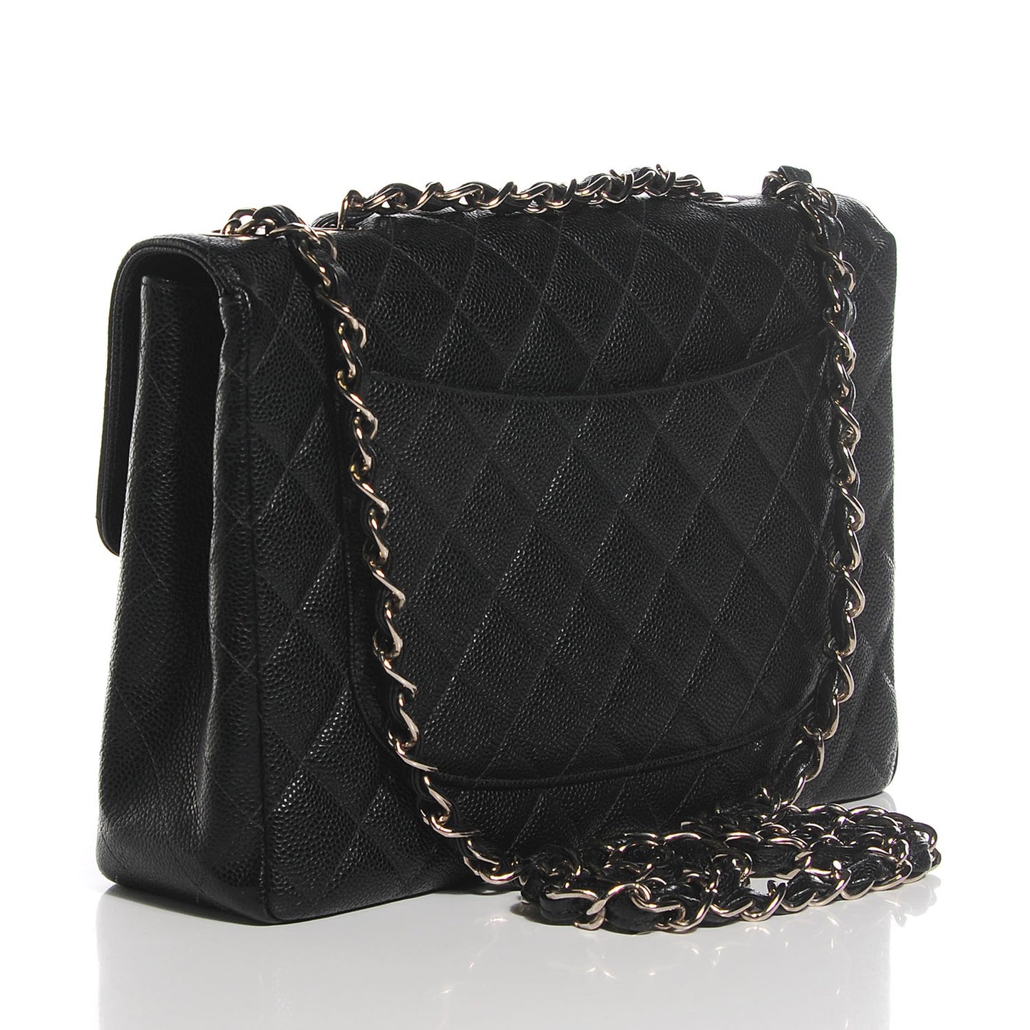 Caviar Quilted Jumbo Single Flap Black
