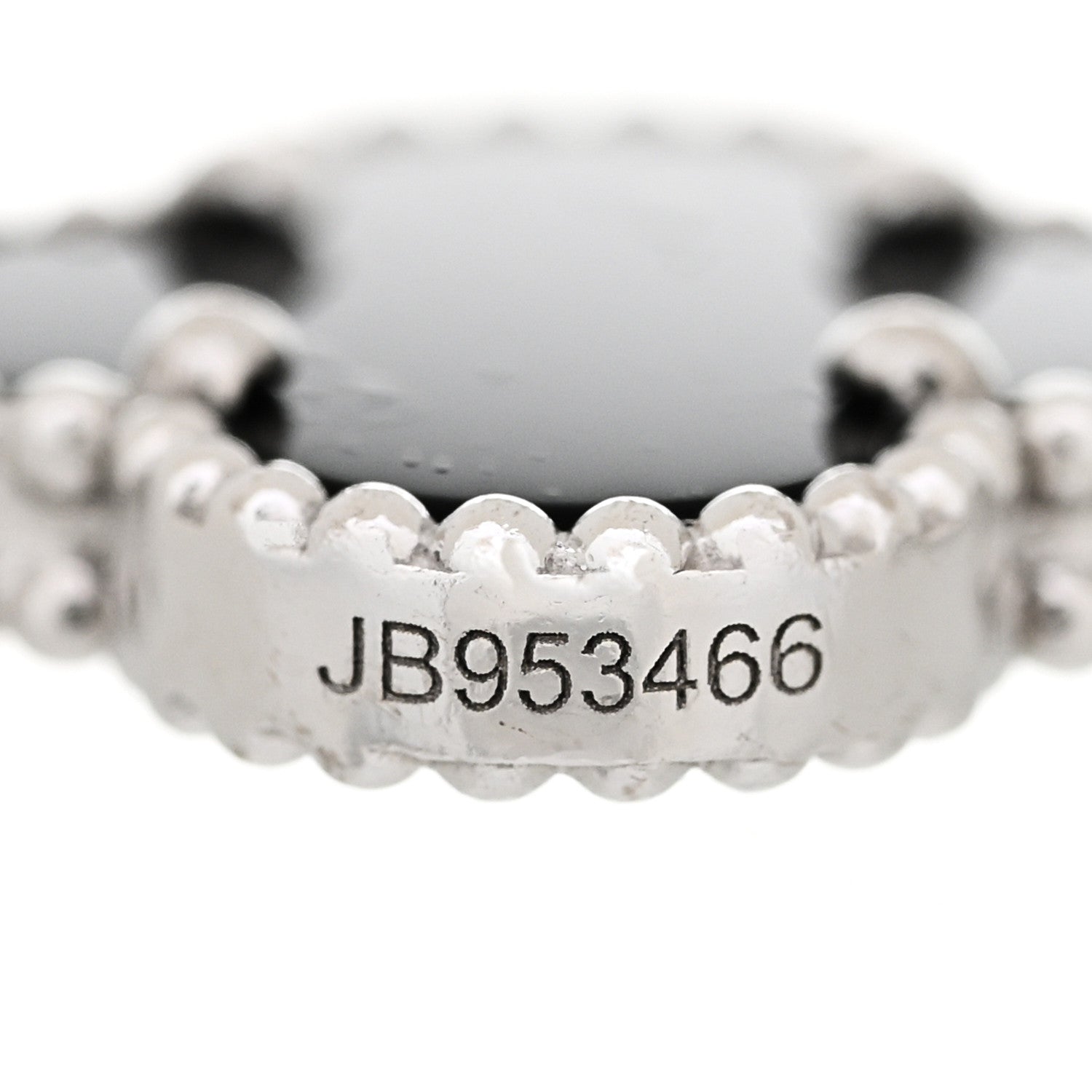 Van Cleef & Arpels 18K White Gold Diamond Black Onyx 5 Motifs Vintage Alhambra Bracelet 4 of 6