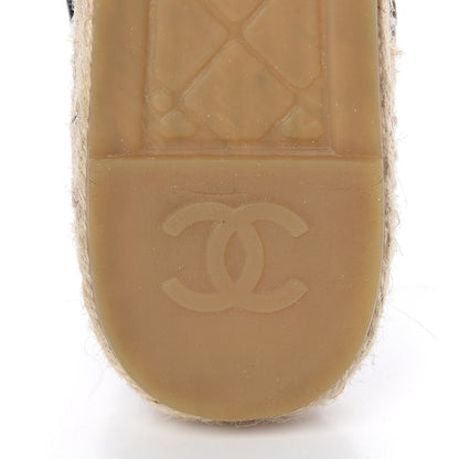 Chanel Mesh Lambskin Check Print CC Espadrilles 40 Blue Black White 11 of 16