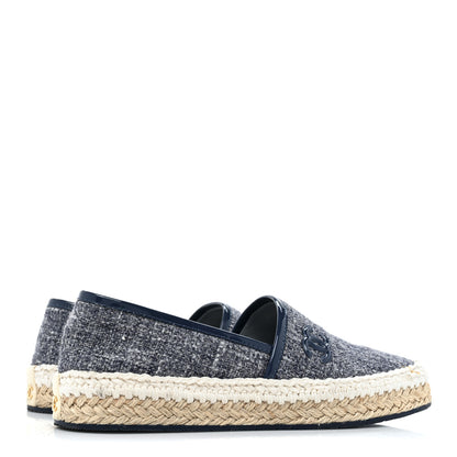 Chanel Fabric Patent Calfskin CC Espadrilles 35 Blue 4 of 8