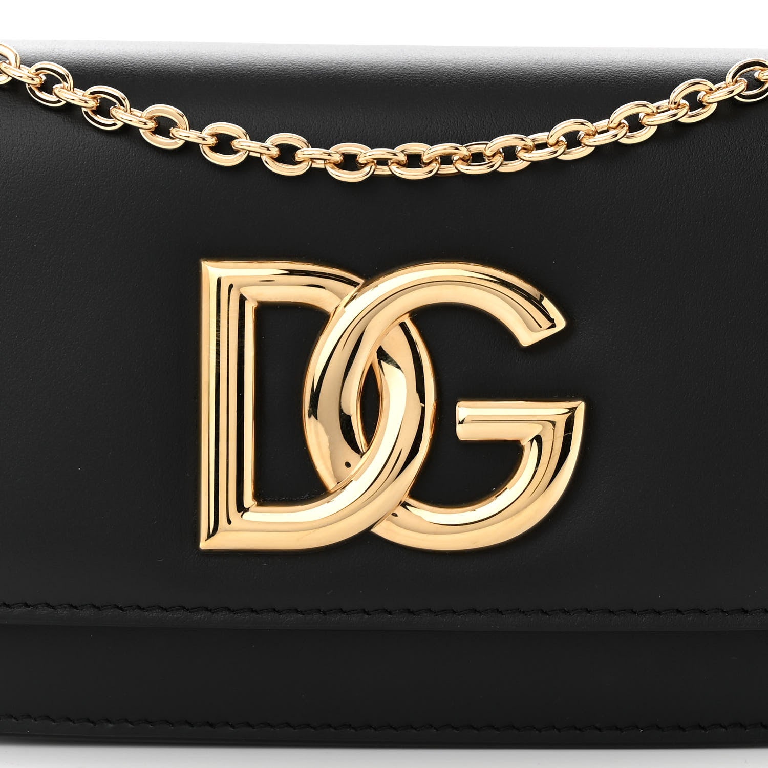Dolce & Gabbana Calfskin 3.5 Flap Crossbody Bag Black 7 of 9