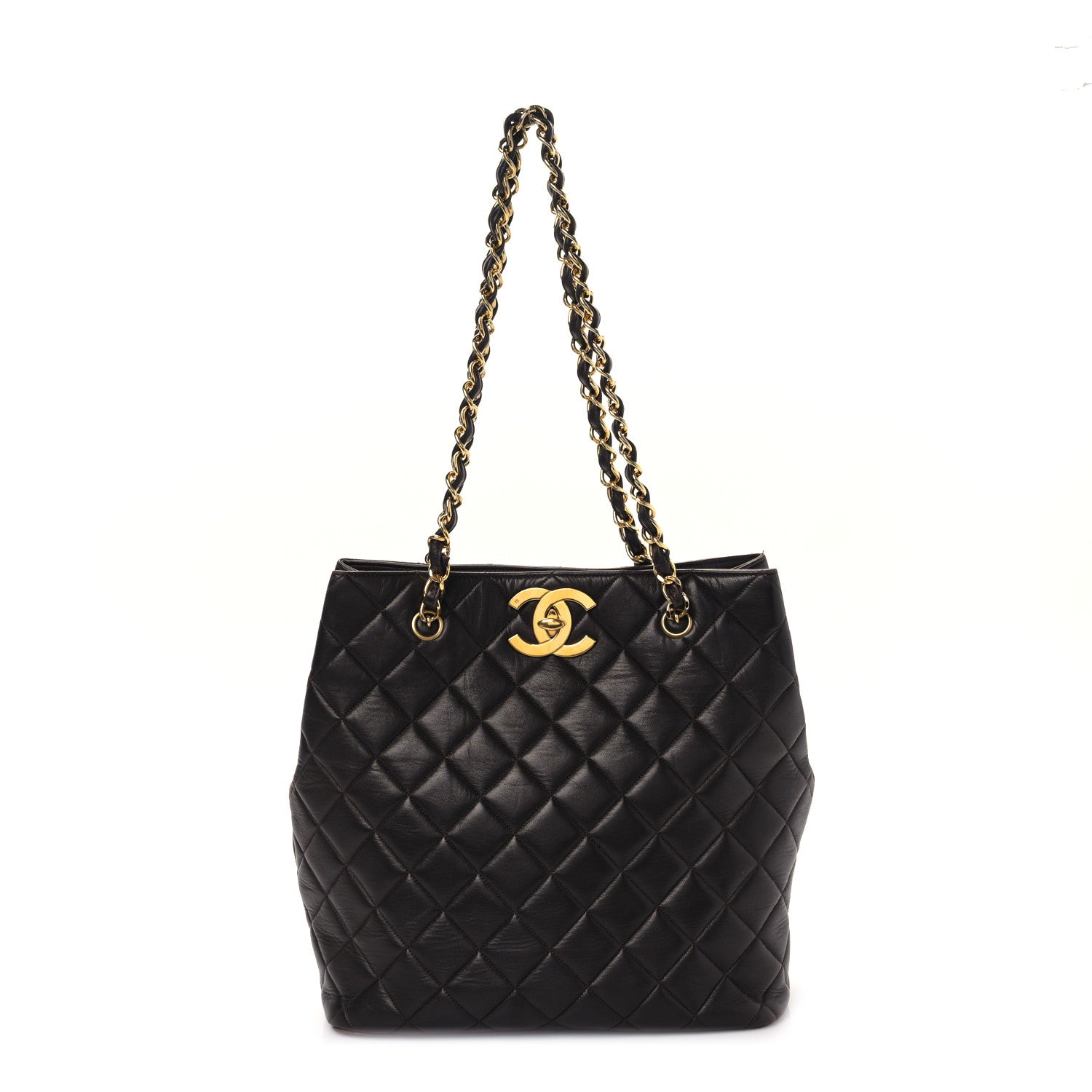 Chanel Lambskin Quilted Shopping Tote Brown 1 of 11