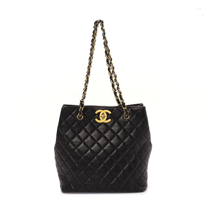 Chanel Lambskin Quilted Shopping Tote Brown 1 of 11