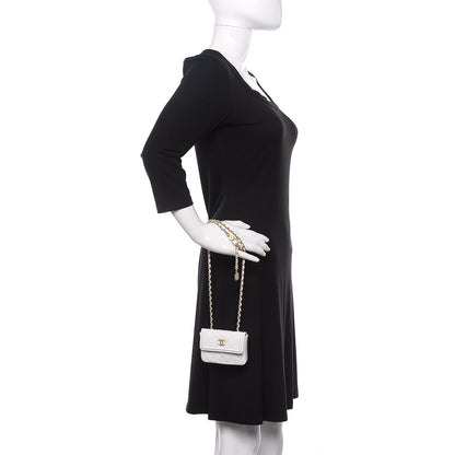 Chanel Shiny Aged Calfskin Quilted Waist Belt Bag White 4 of 12