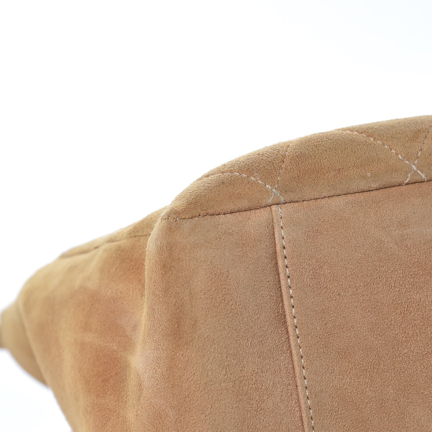 Chanel Suede Quilted Tote Beige 22 of 25