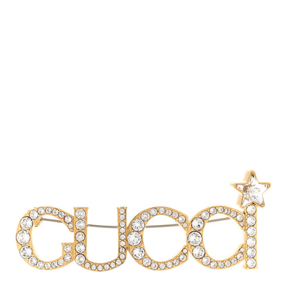Gucci Metal Crystal Gucci Brooch Gold 1 of 6