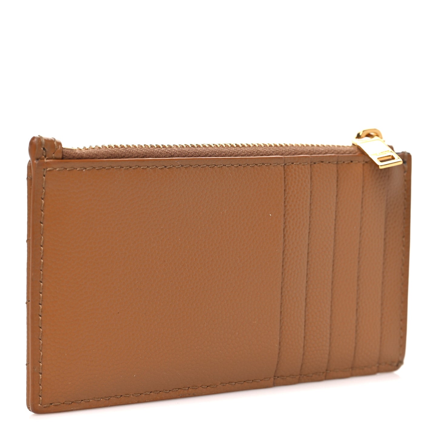 Grain De Poudre Matelasse Chevron Monogram Fragments Zippered Card Case Cork
