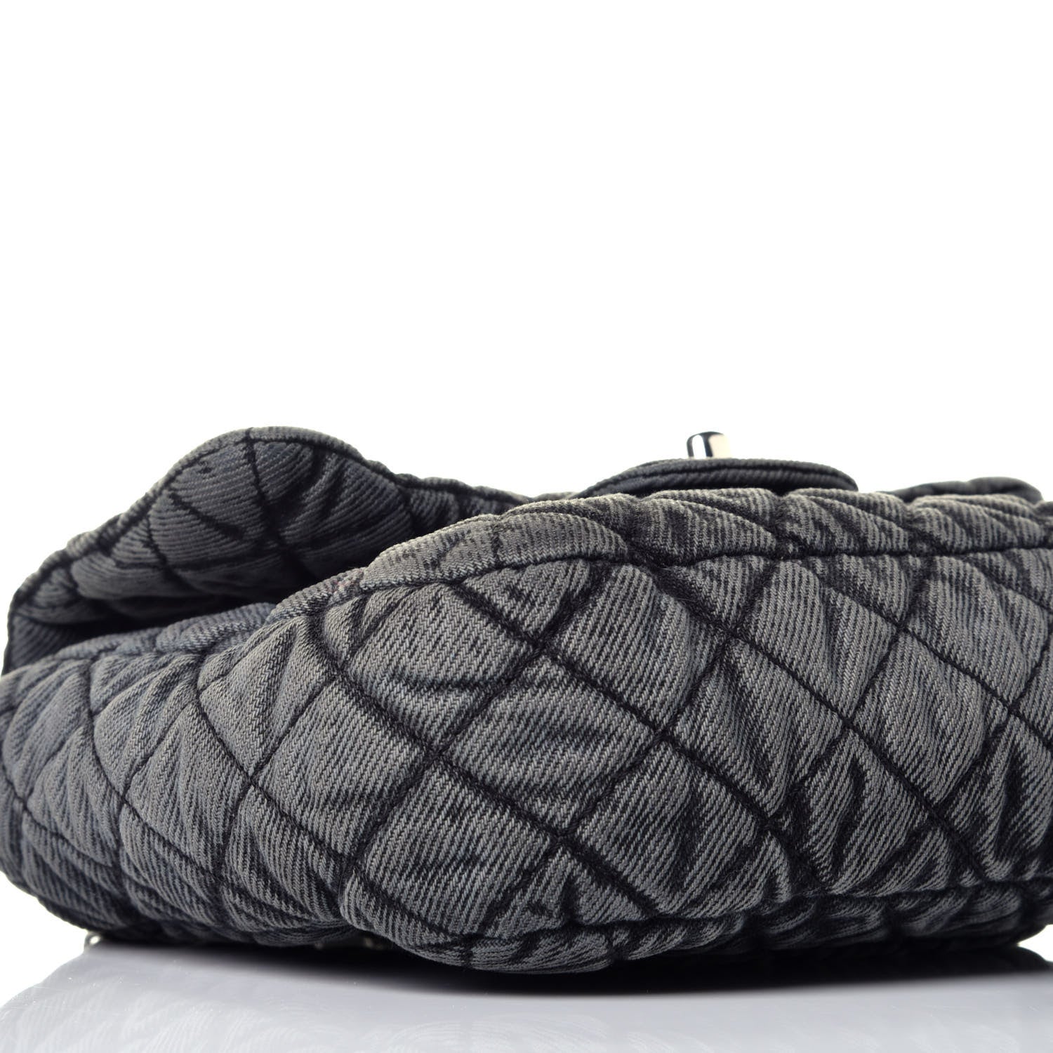 Chanel Washed Denim Quilted Small Denimpression Flap Grey Black 8 of 10