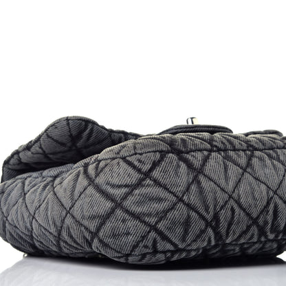 Chanel Washed Denim Quilted Small Denimpression Flap Grey Black 8 of 10