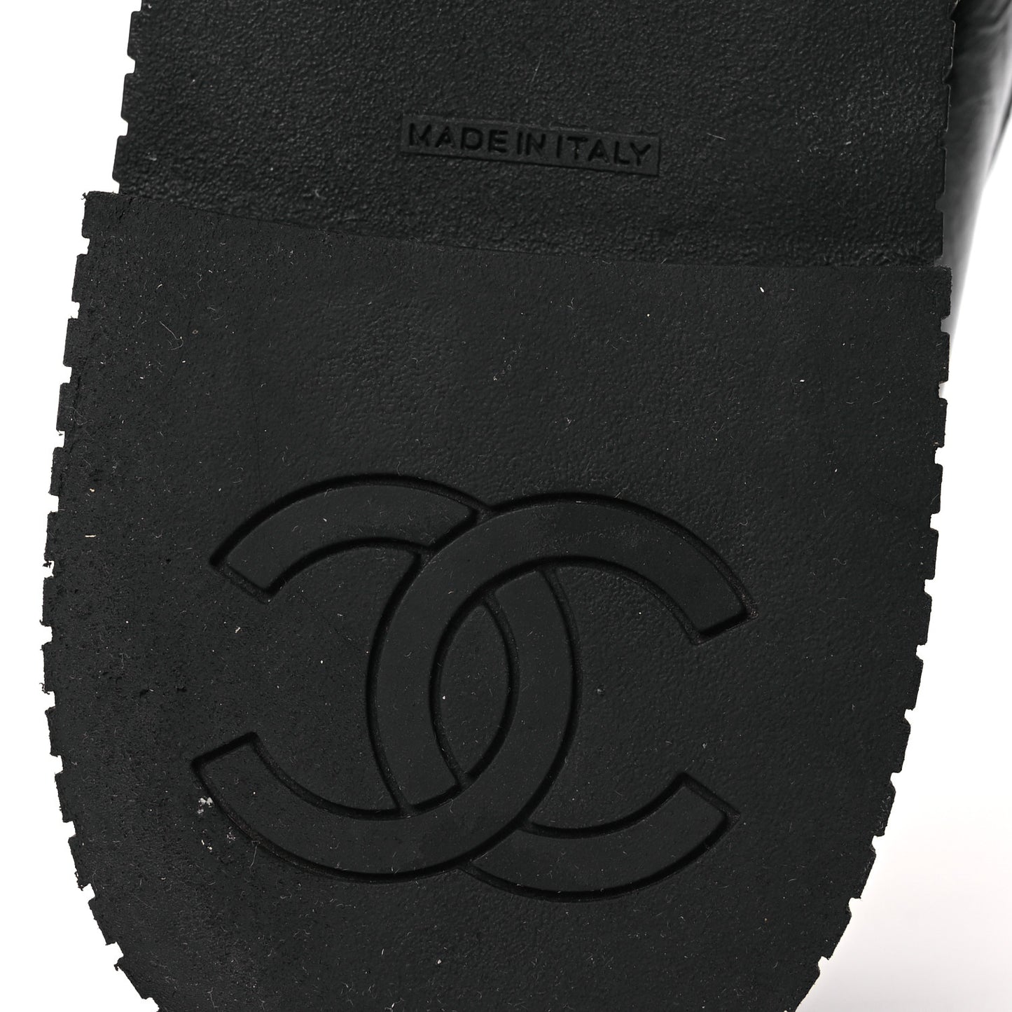 Shiny Crumpled Calfskin CC Mocassin Loafers 39 Black