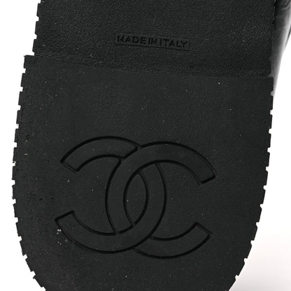 Chanel Shiny Crumpled Calfskin CC Mocassin Loafers 39 Black 8 of 11