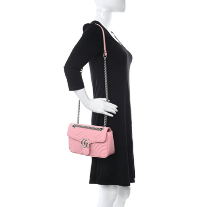 Gucci Calfskin Matelasse Small GG Marmont Shoulder Bag Wild Rose 3 of 11