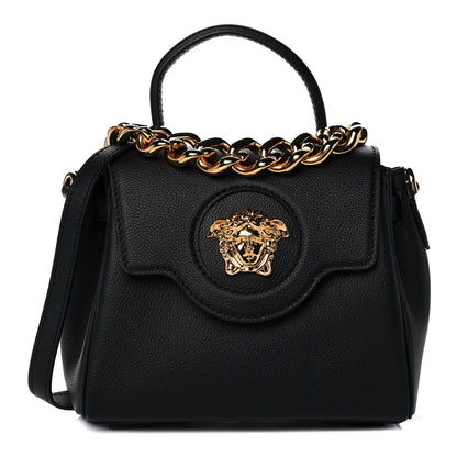 Versace Grained Calfskin Small La Medusa Top Handle Bag Black 1 of 12