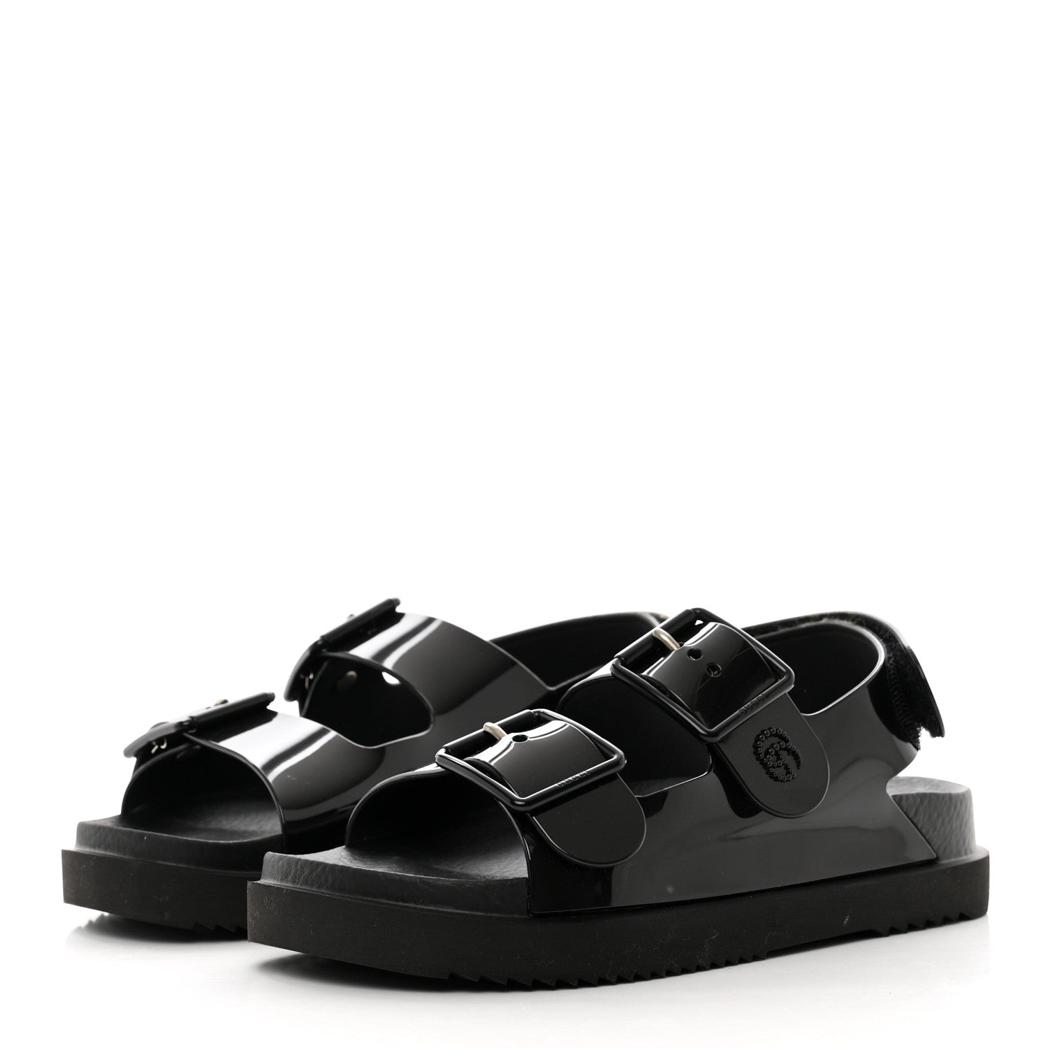 Gucci Rubber Mini Double G Womens Isla Dad Sandals 35 Black 3 of 8