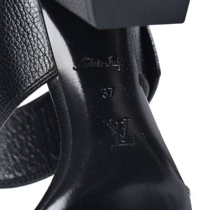 Louis Vuitton Grained Calfskin Horizon Sandals 37 Black 7 of 7
