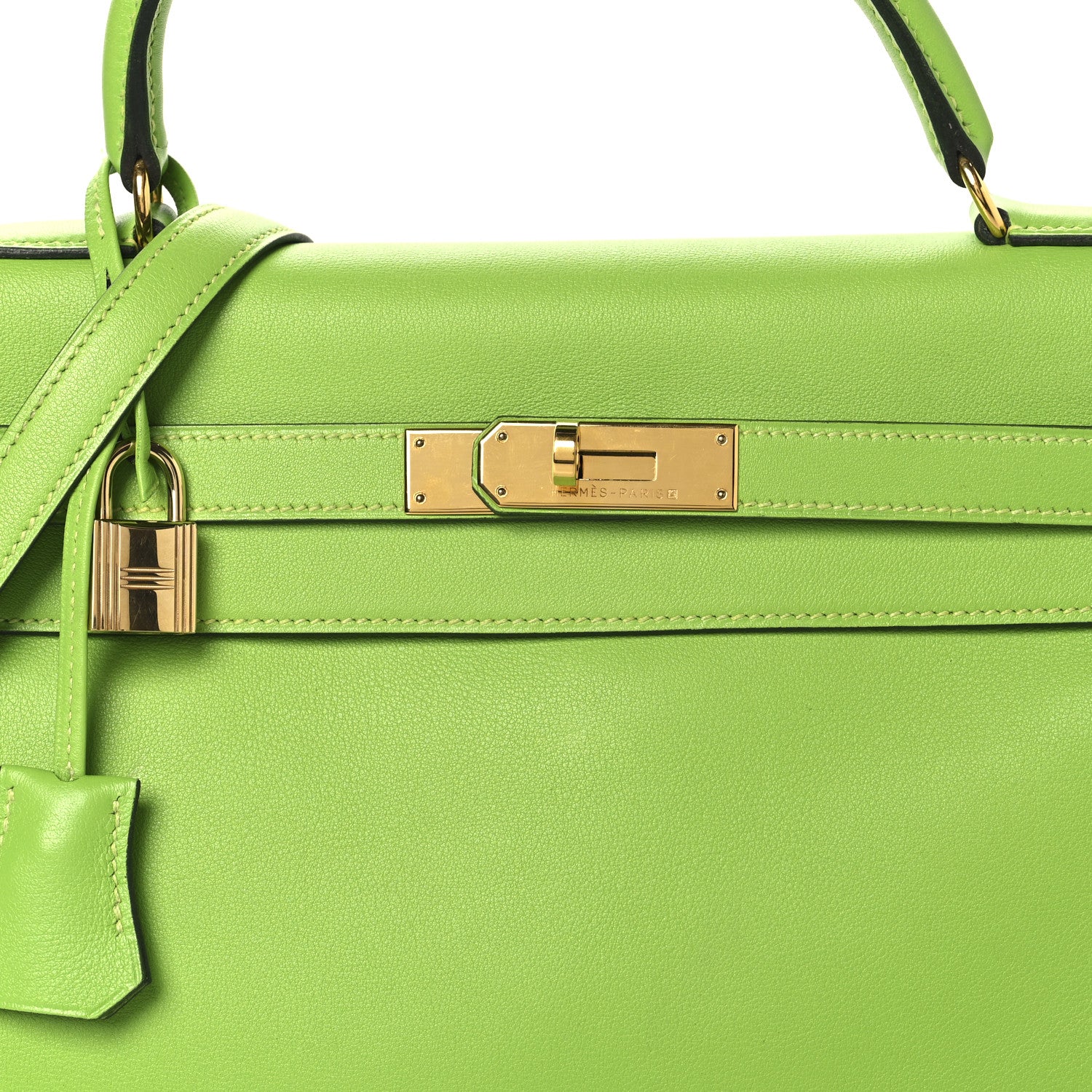 Hermes Veau Gulliver Kelly Retourne 28 Vert Cru 7 of 12