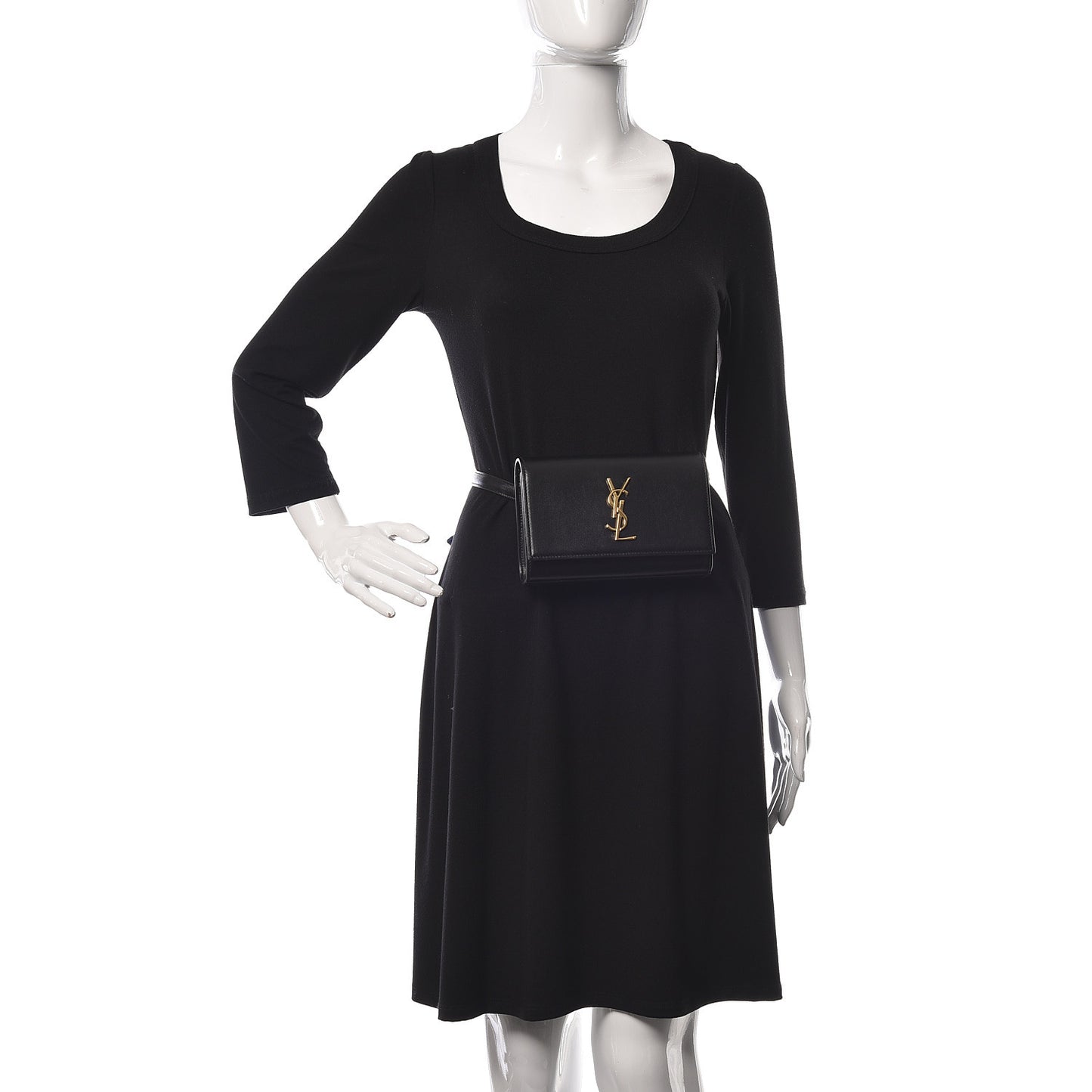 Smooth Calfskin Monogram Kate Belt Bag Black