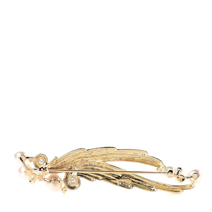 Mikimoto 18K Yellow Gold Diamond Akoya Pearl Brooch 3 of 4