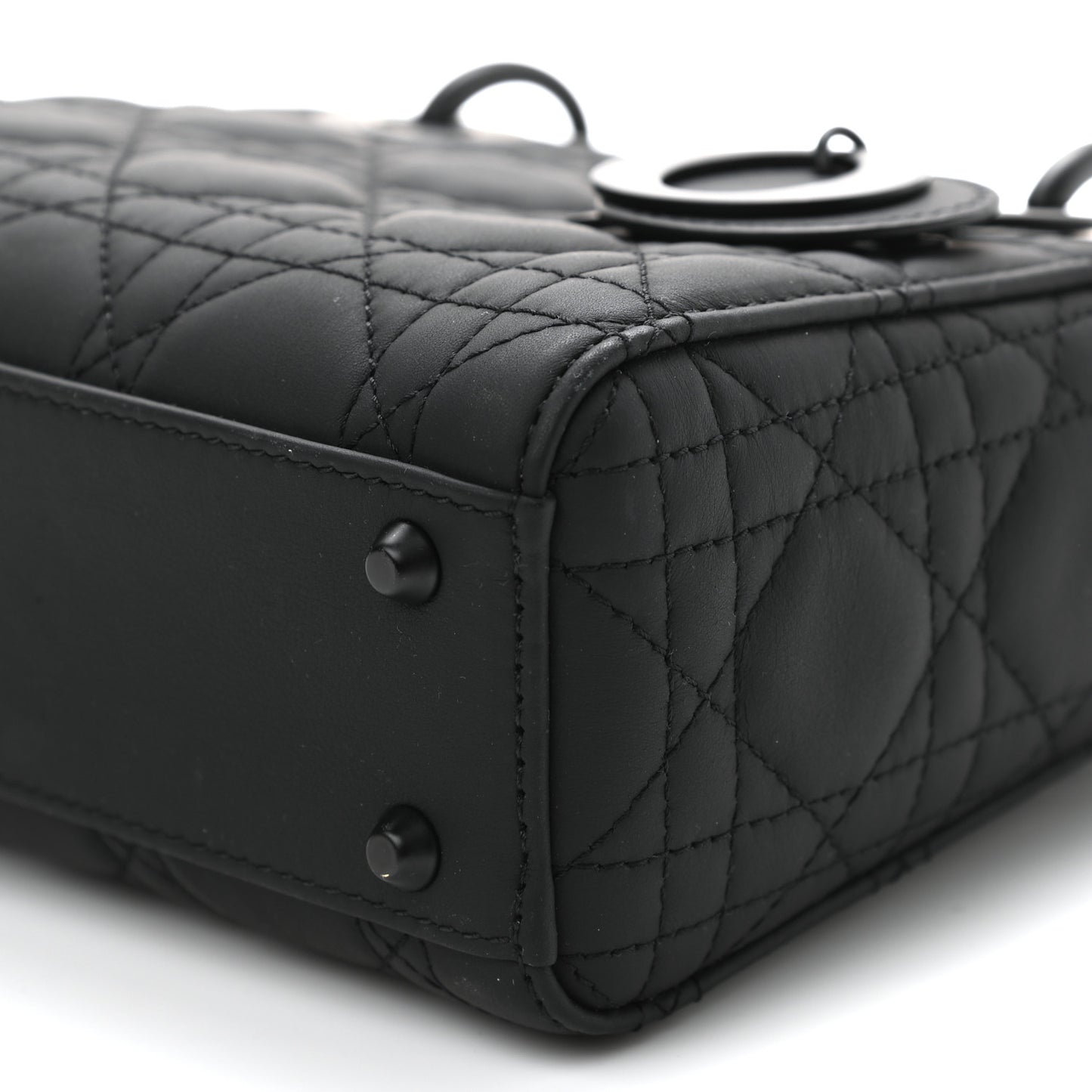 Ultra Matte Calfskin Cannage Mini Lady Dior Black