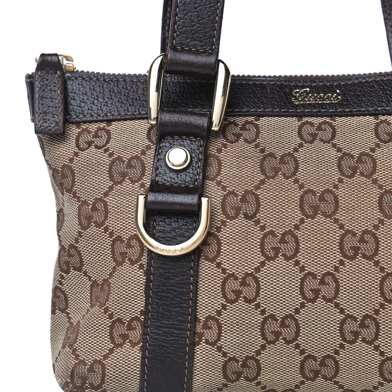 Gucci Monogram Small Abbey Tote Dark Brown 19 of 33