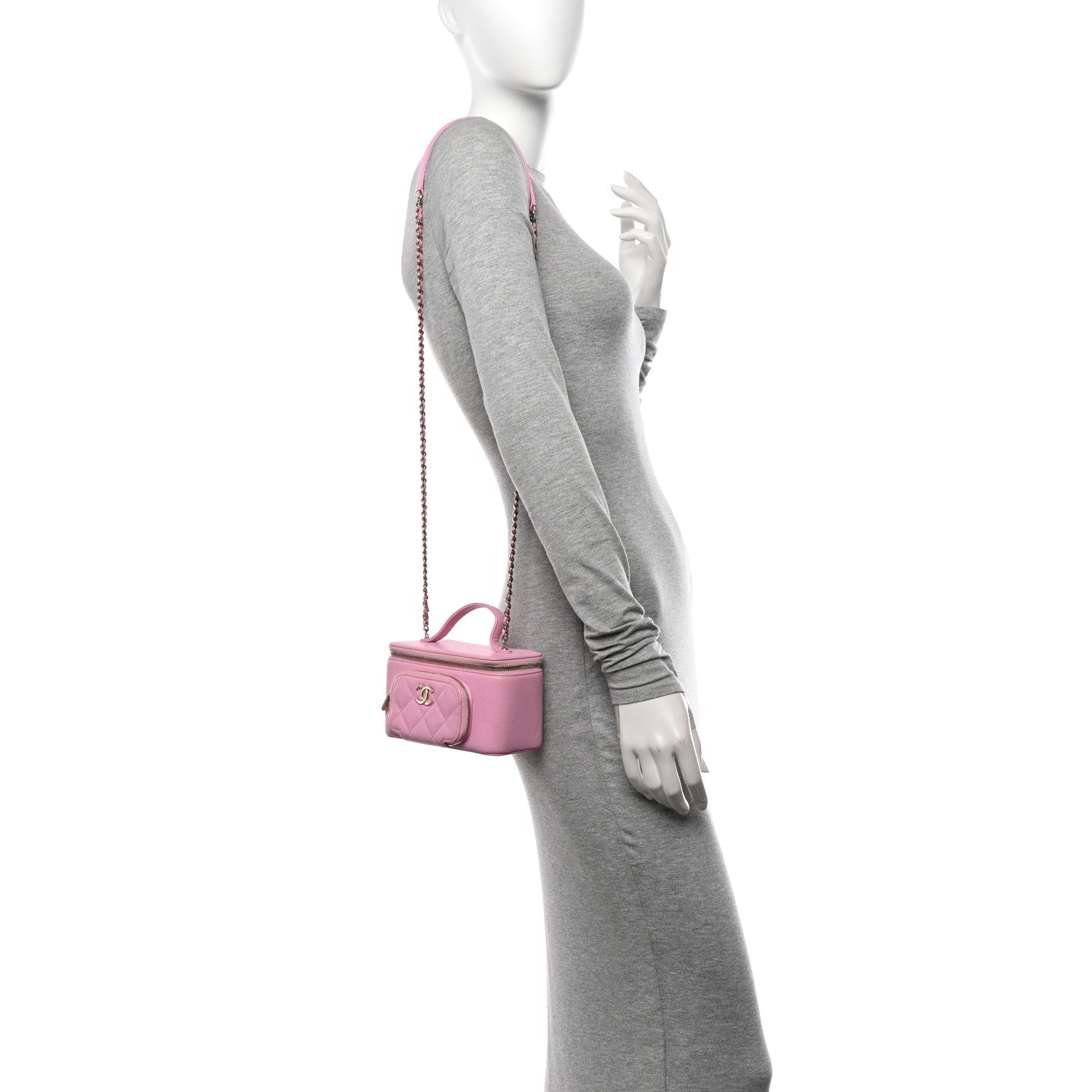 Chanel Caviar Quilted Top Handle Pocket Vanity Case Lilac 2 of 10