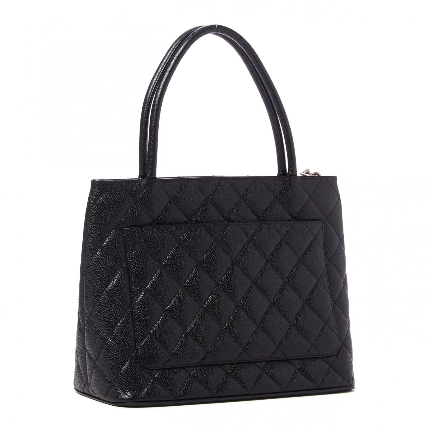 Caviar Quilted Medallion Tote Black
