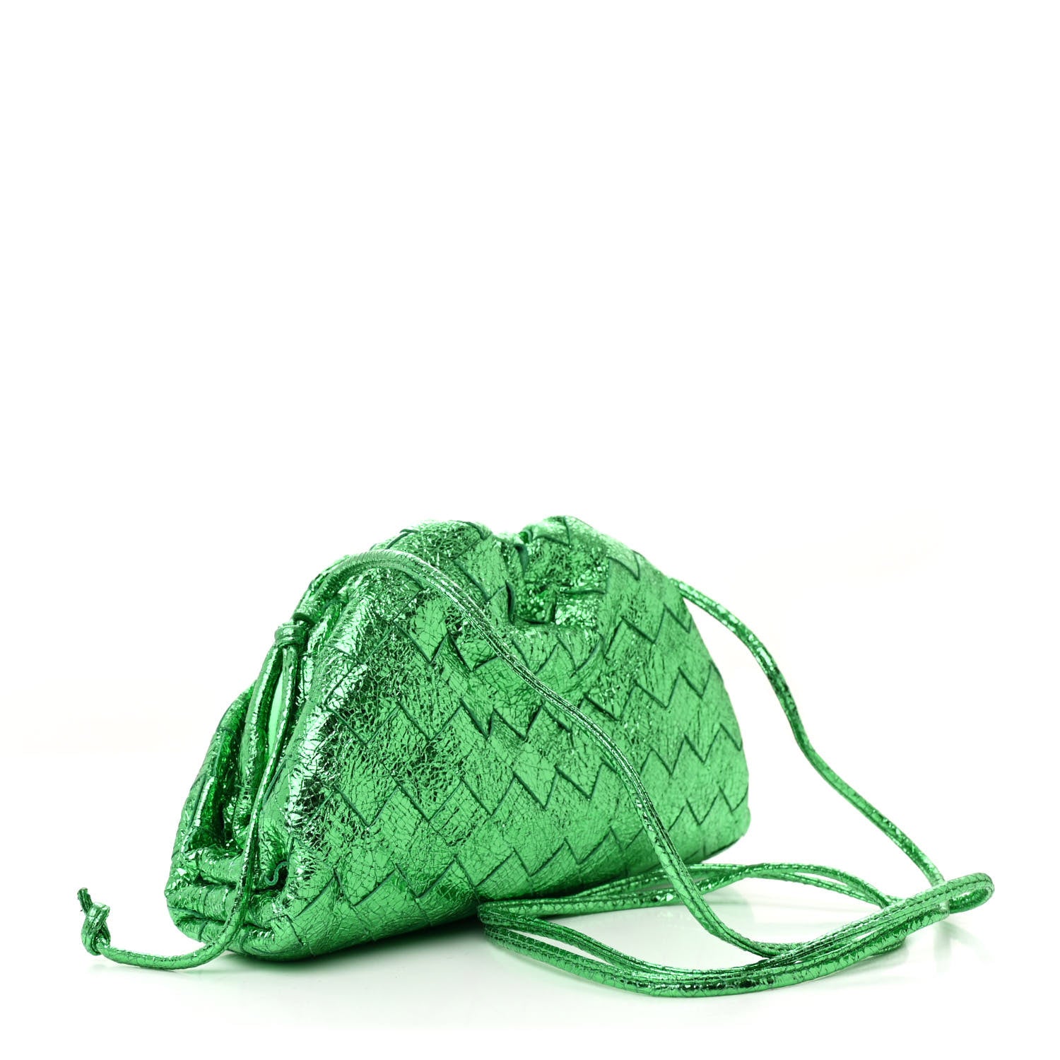 Bottega Veneta Metallic Nappa Intrecciato The Mini Pouch Parakeet 3 of 10