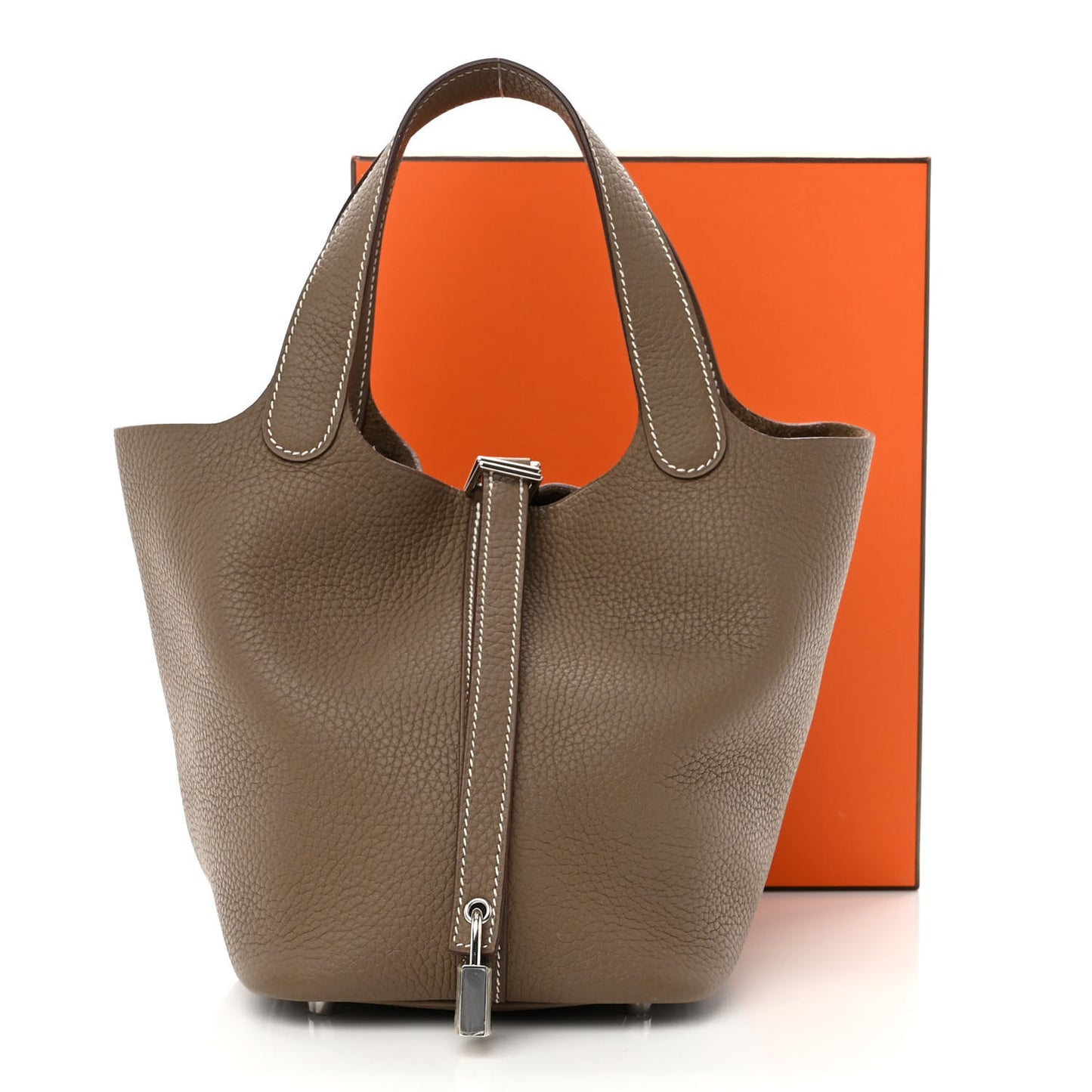 Taurillon Clemence Picotin Lock 18 PM Etoupe