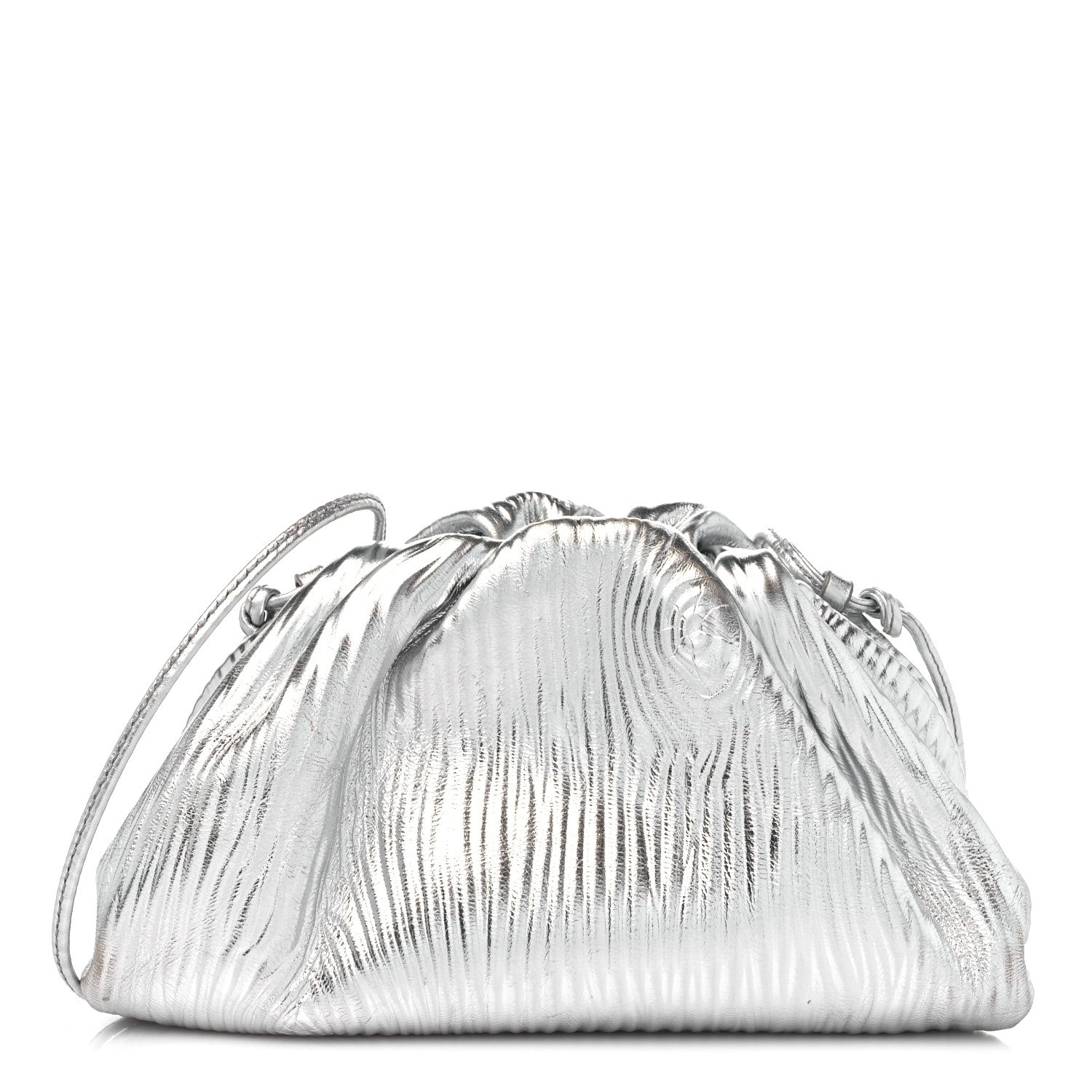 Bottega Veneta Metalic Bark Calfskin The Mini Pouch Silver 1 of 13