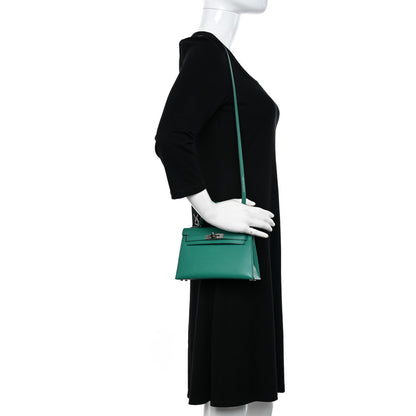 Hermes Epsom Mini Kelly Sellier 20 Vert Jade 2 of 12