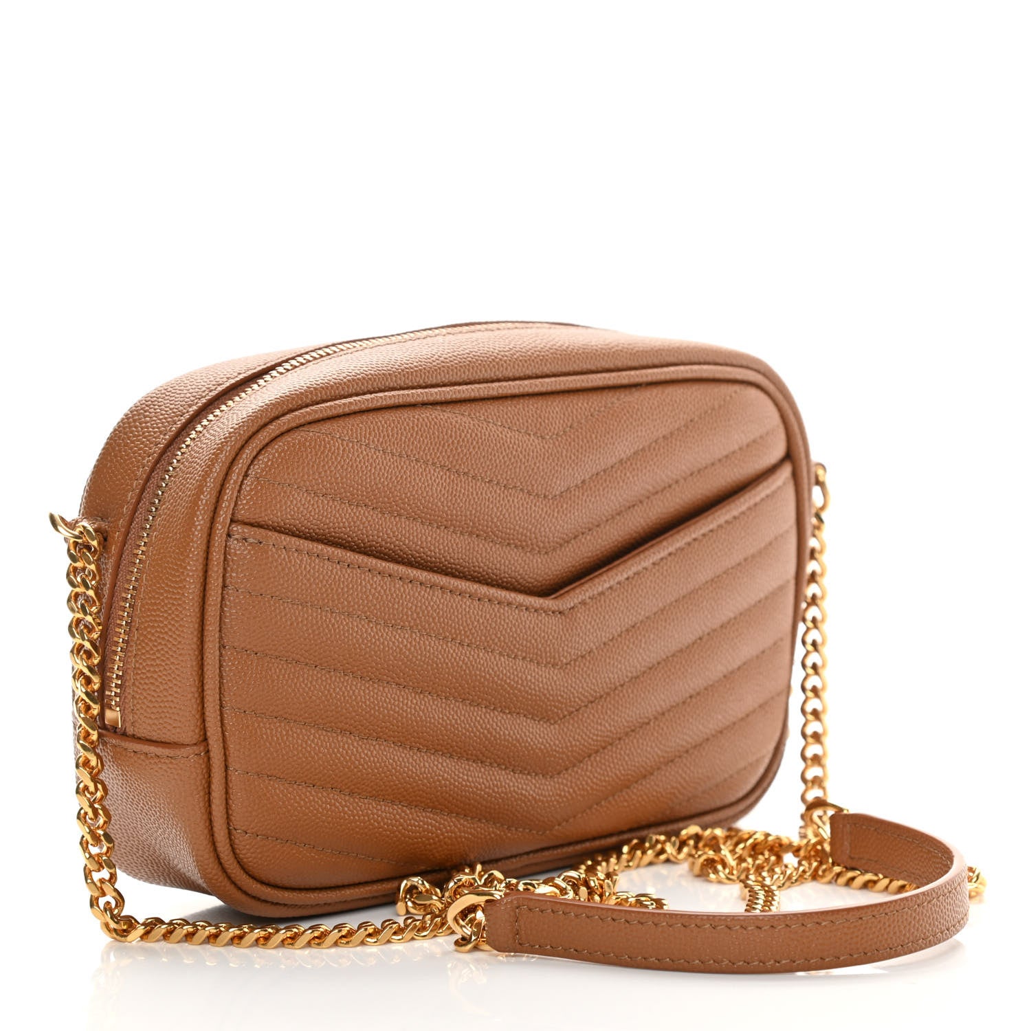 Saint Laurent Grain De Poudre Matelasse Monogram Mini Lou Camera Bag Dark Natural 3 of 13