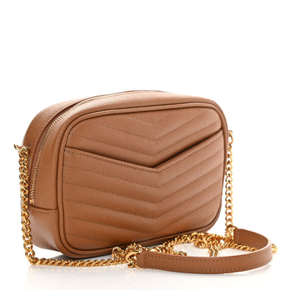 Saint Laurent Grain De Poudre Matelasse Monogram Mini Lou Camera Bag Dark Natural 3 of 13