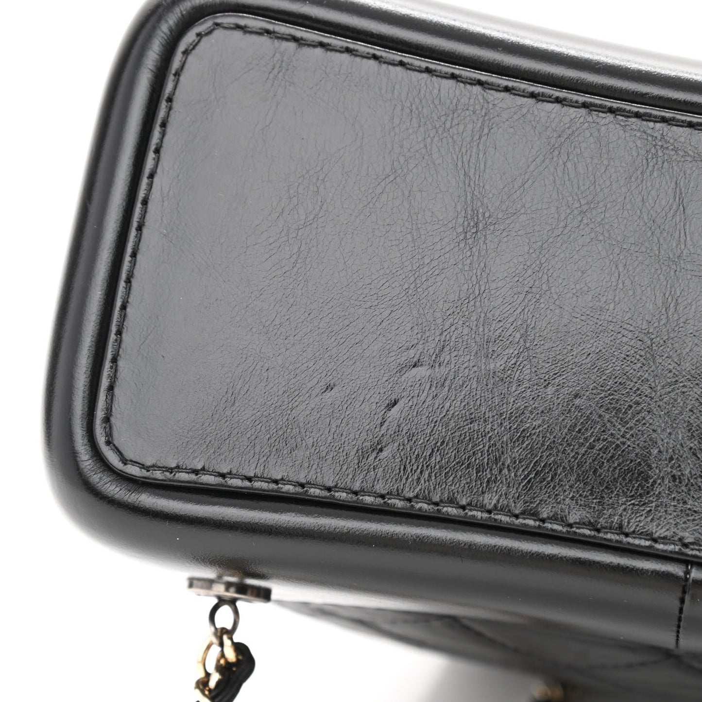 Aged Calfskin Quilted Small Gabrielle Backpack Black