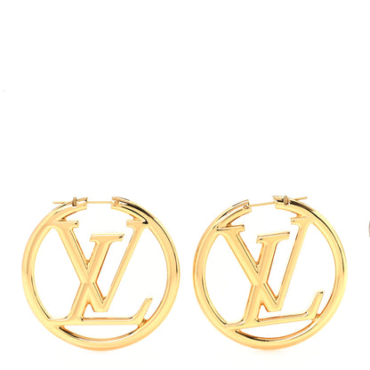 Louis Vuitton Metal Louise Hoop Earrings Gold 1 of 4