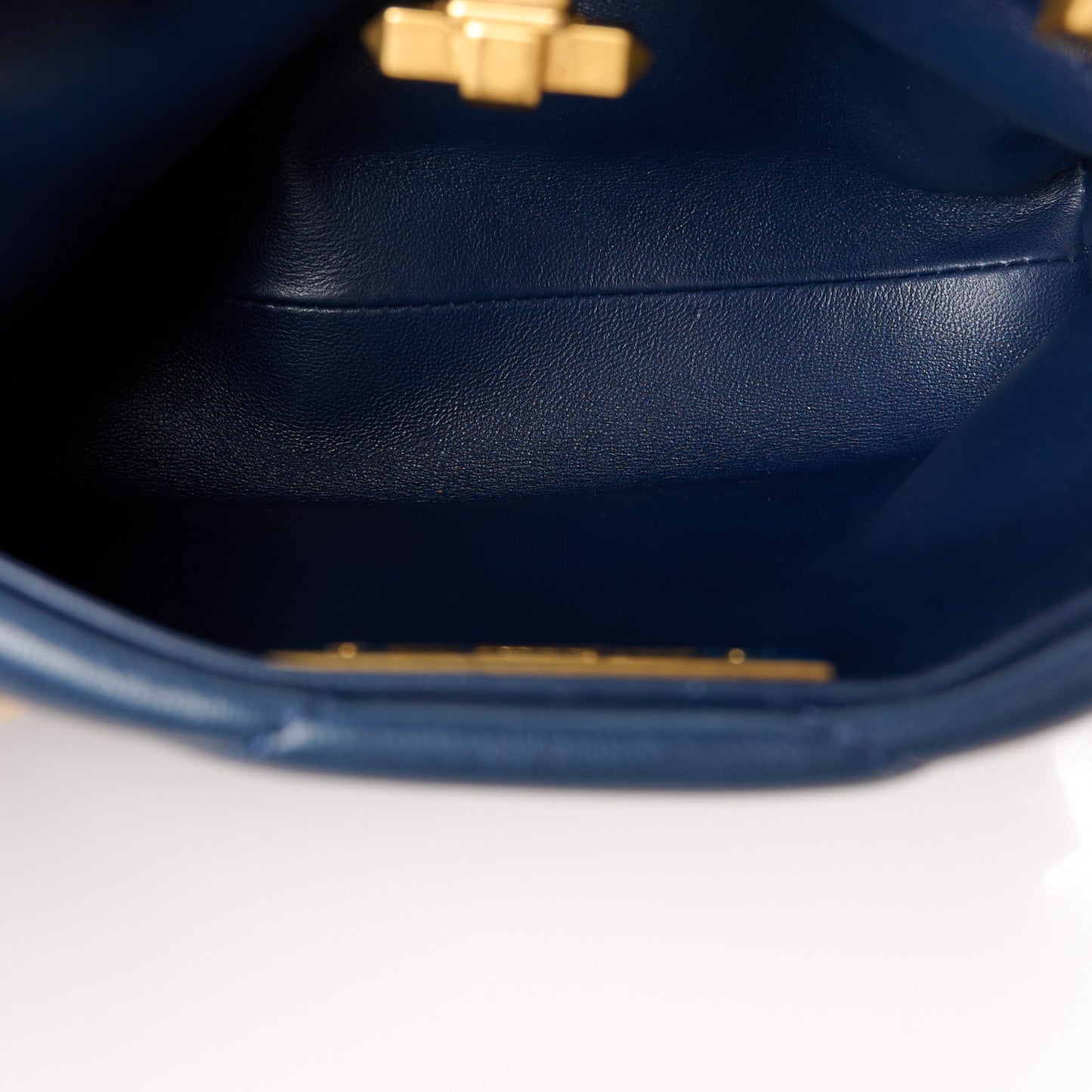 VALENTINO GARAVANI Nappa Small Roman Stud The Handle Bag Navy