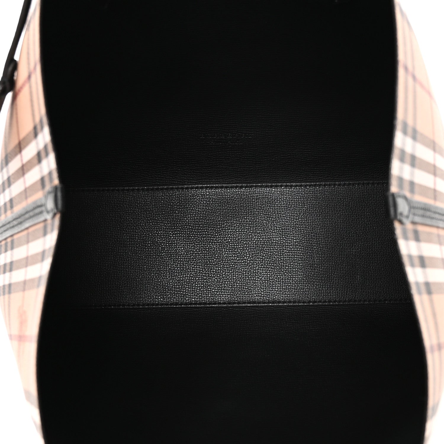 Burberry Grainy Calfskin Haymarket Check Medium Reversible Tote Black 8 of 17