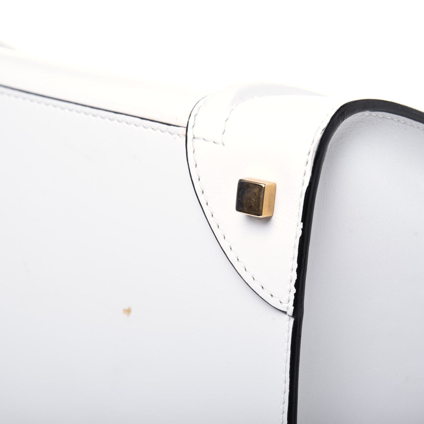 Satin Calfskin Mini Bi-Color Luggage White Black
