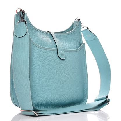 Hermes Taurillon Clemence Evelyne III PM Bleu Atoll 3 of 19
