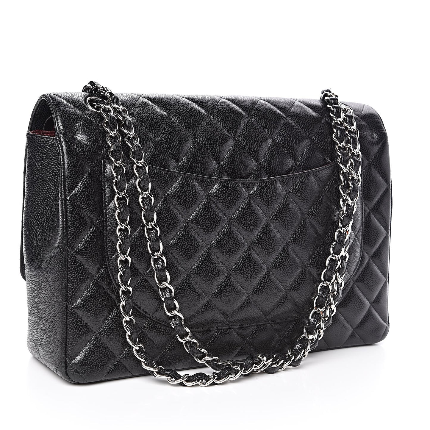 Caviar Quilted Maxi Double Flap Black