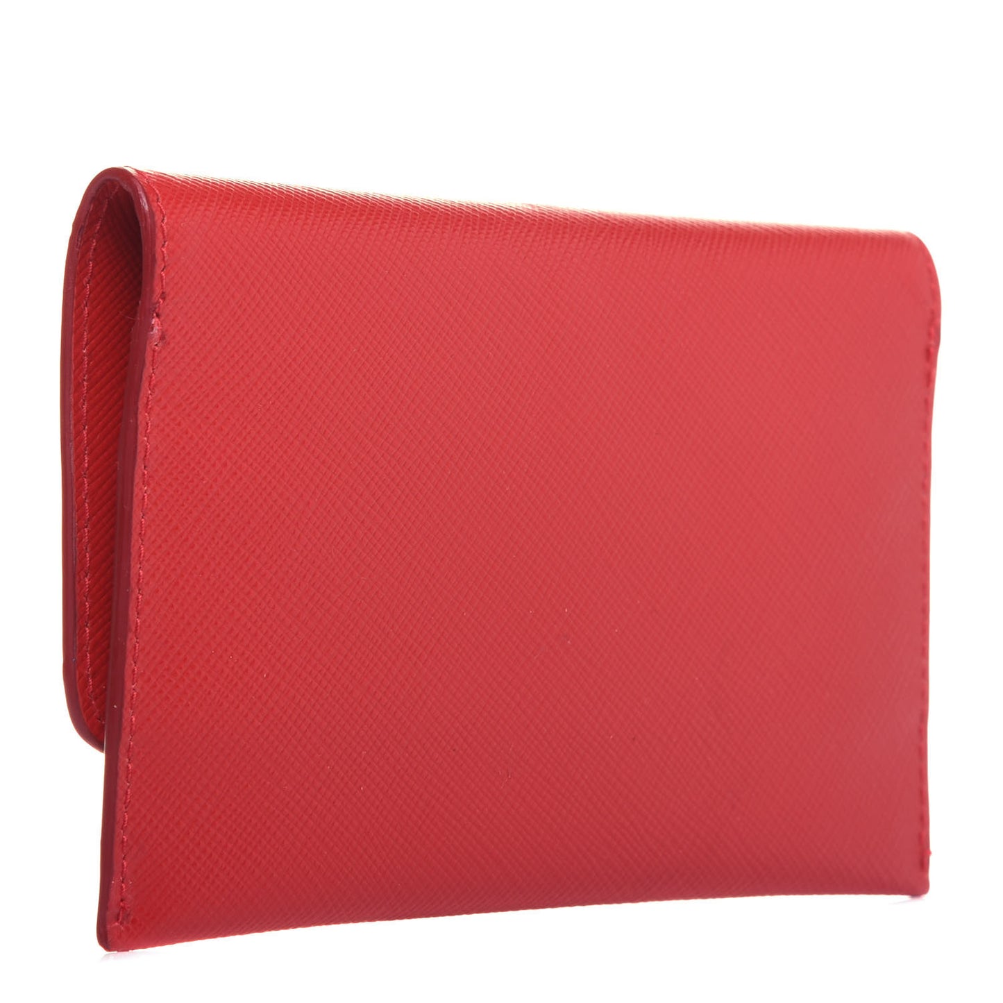 Saffiano Metal Business Card Holder Fuoco